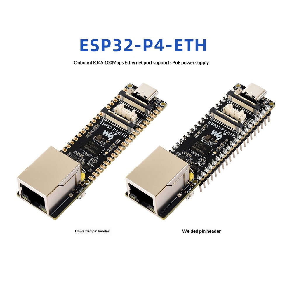 ESP32-P4-POE-ETH-NH - ESP32-P4-ETH Development Board Kit RJ45 Ethernet Port 32MB NOR Flash DSI USB 2