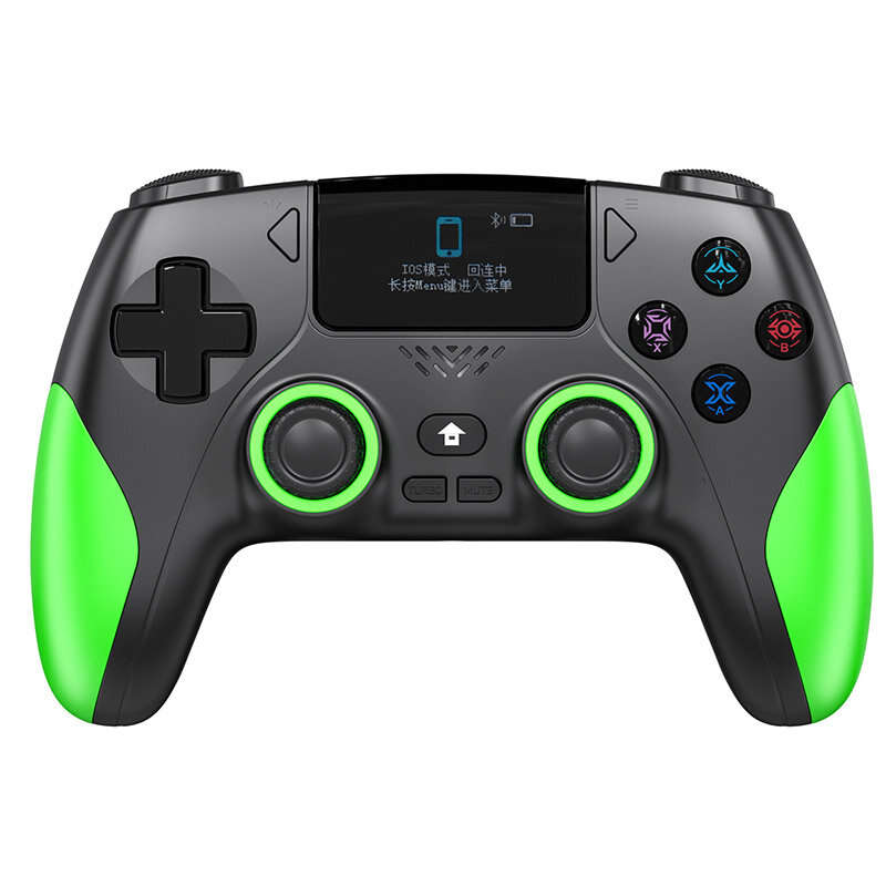 Black+Green - P4 Wireless Gaming Controller 1.47-inch OLED Screen bluetooth Gamepad with Hall Effect