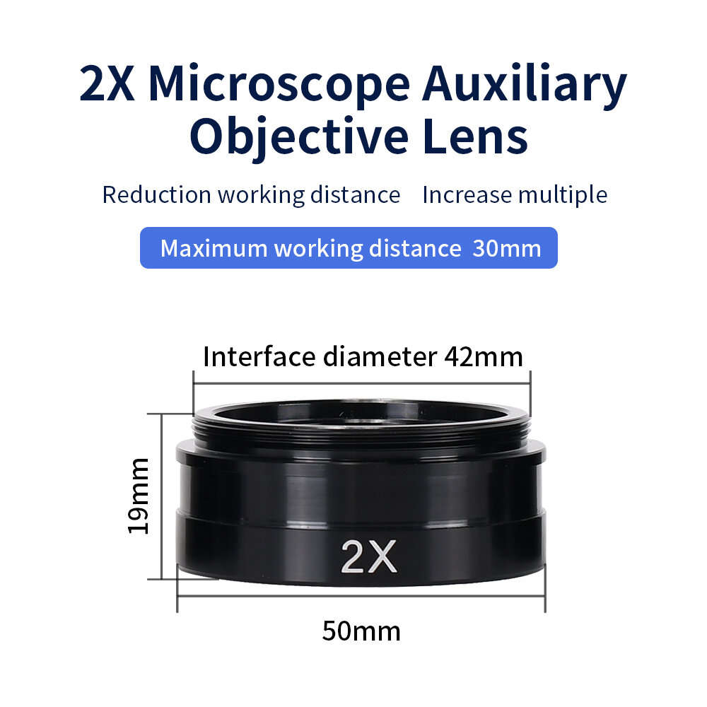 0.3X - HAYEAR Versatile 0.3X 0.5X 2X Barlow Lens Set for C-MOUNT Industrial Microscope 42mm Mounting