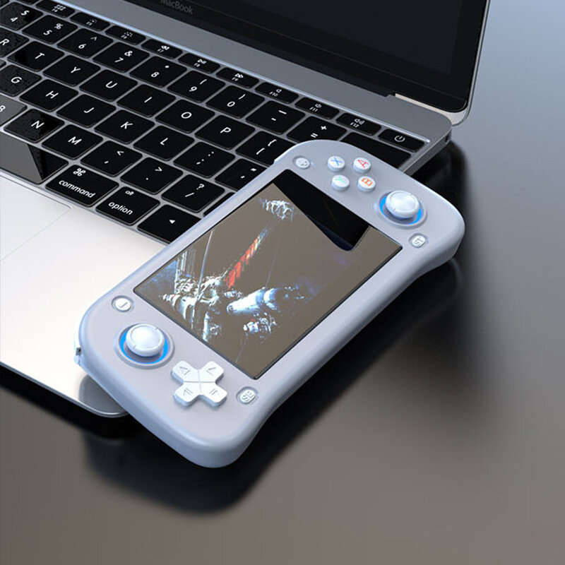 White - XF43 64G Retro Handheld Gaming Console 4.3 Inch IPS Screen 18000+ Built-in Games 3D Hall Joy