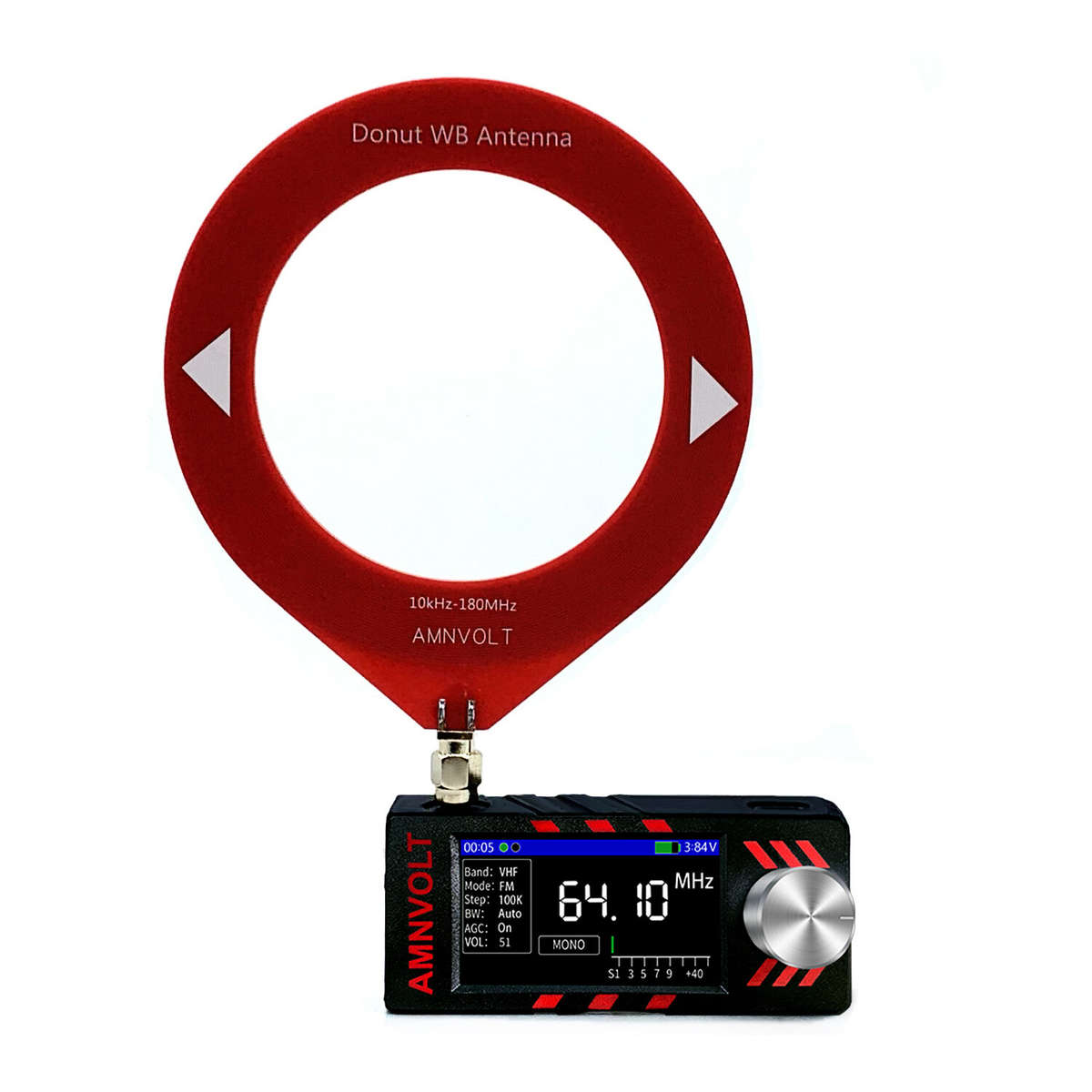 Black Loop Antenna Version - AMNVOLT V3S Mini SI4732 DSP Radio Receiver with Hi-Z Headphone Amplifie
