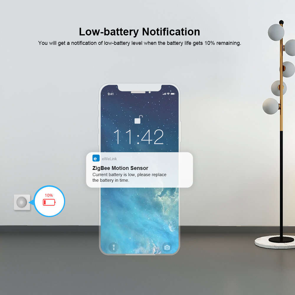 SONOFF SNZB-03 Zigbee 3.0 Motion Sensor Detector Smart Control Via eWeLink ZBBridge Required Work Wi
