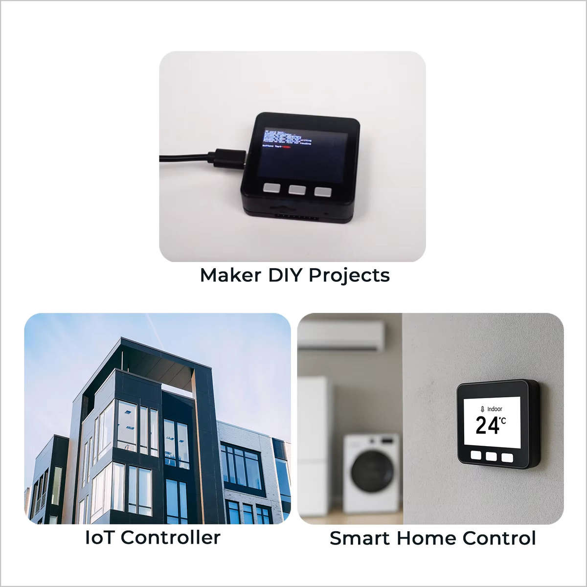 Black - M5Stack ESP32 Basic Core IoT Development Kit V2.7 Dual Core 16MB Flash WiFi GPIO Type-C I2C