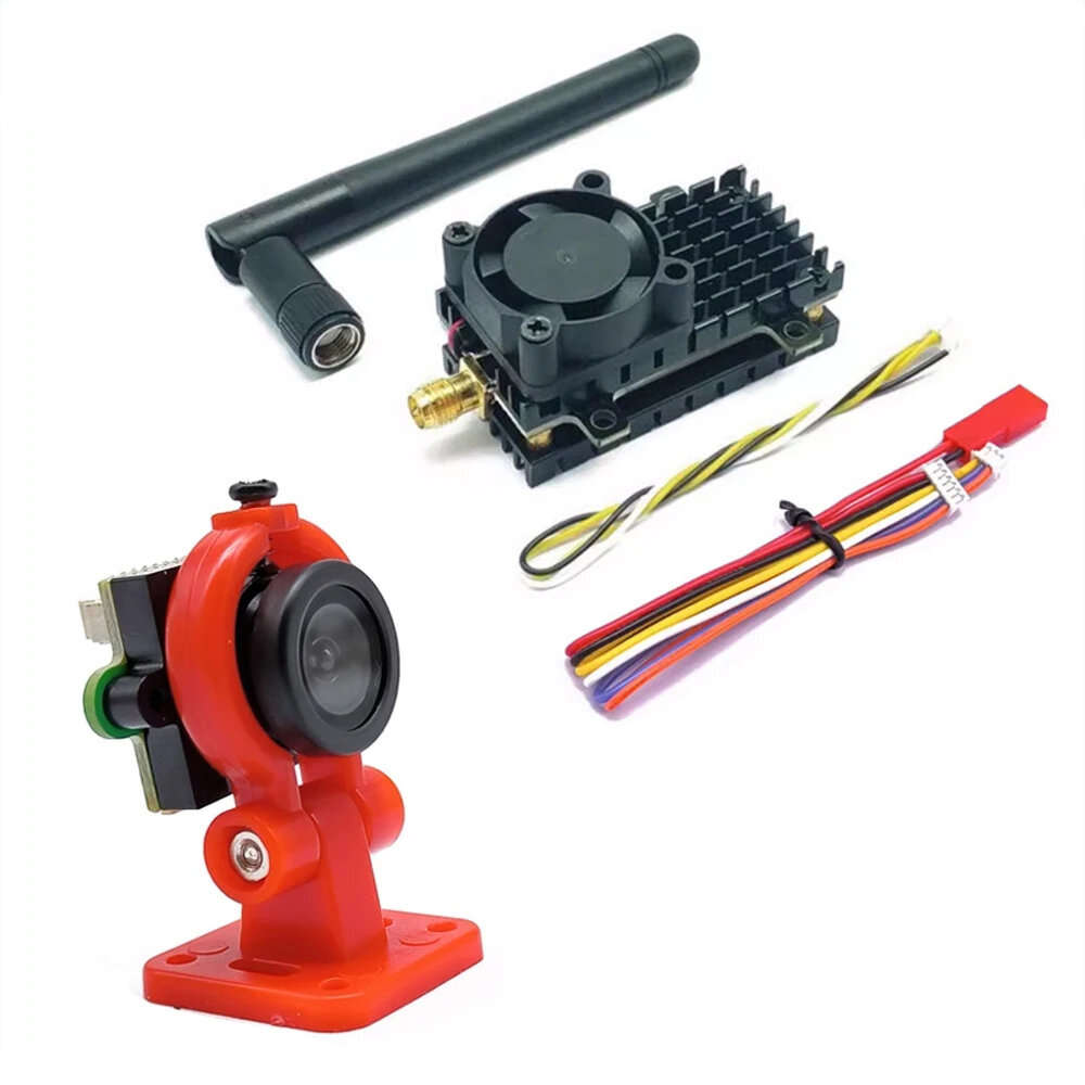 Camera & VTX Combo - EWRF 5.8G 2000mW 48CH FPV Wireless Transmitter VTX Range Over 20Km with 1.4mm C