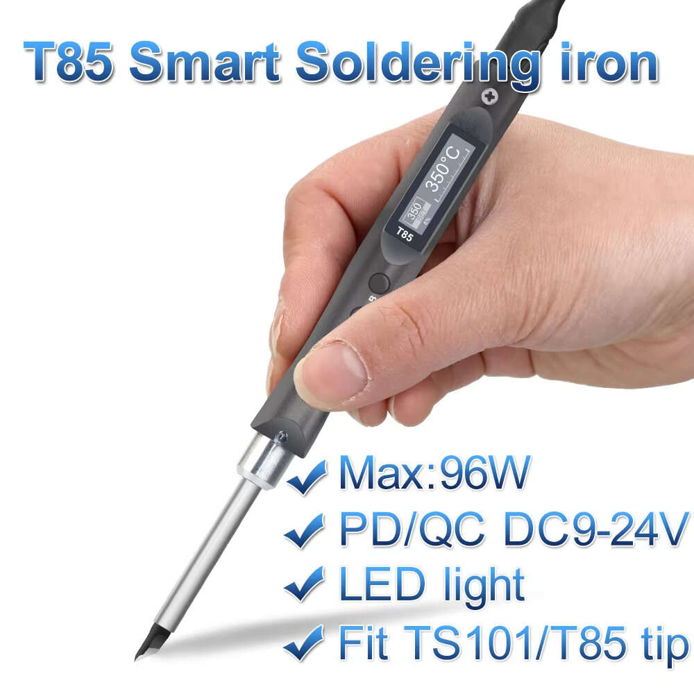 Black - T85 Soldering Iron Kit Smart Portable 96W Heat Pencil 80-480C Fast Heating OLED Display Type