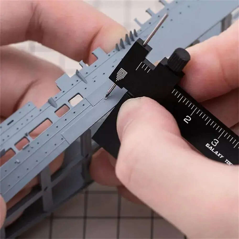 Black - Isometric Parallel Marker Adjustable T-square Mini Carving Ruler Aluminum Alloy SKH-51 Steel