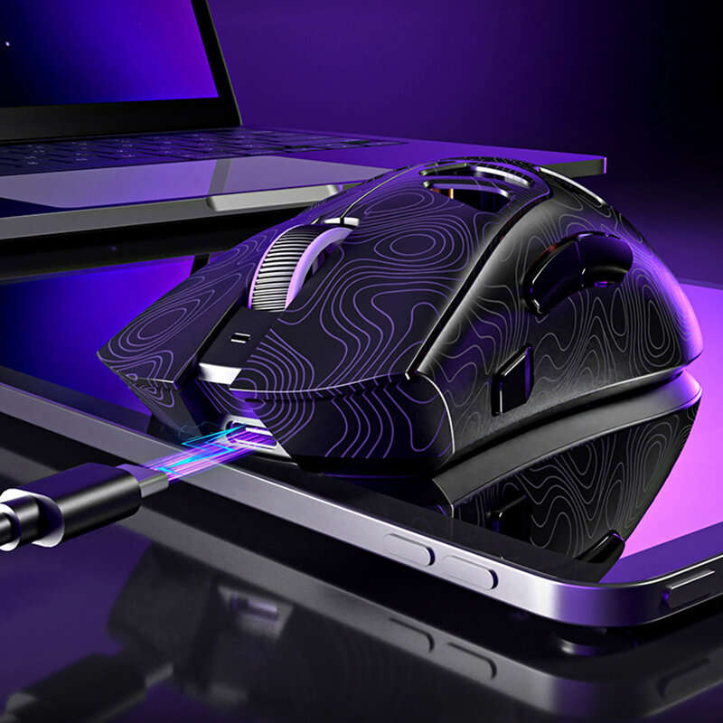 Black - FURYCUBE G11 Hollow Design Wireless Gaming Mouse with RGB Light Three-mode PAW3311 Sensor 22