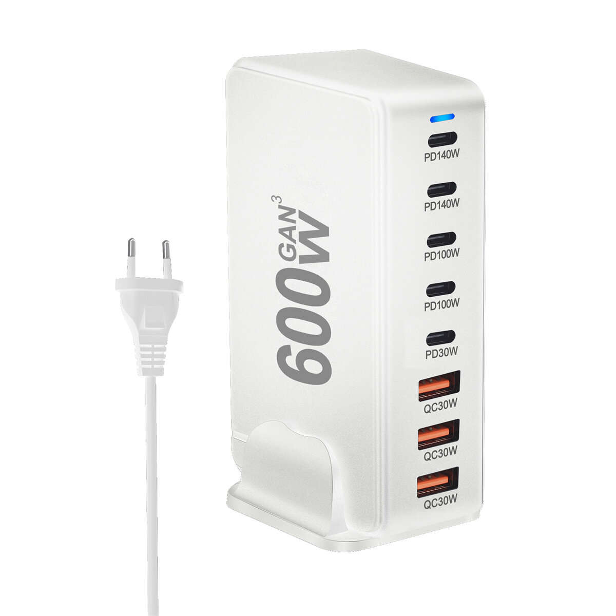 White & US Plug - [GaN Tech]Bakeey YMX-600W 600W 8-Port USB PD Charger 5USB-C+3USB-A QC PD3.1 Fast C
