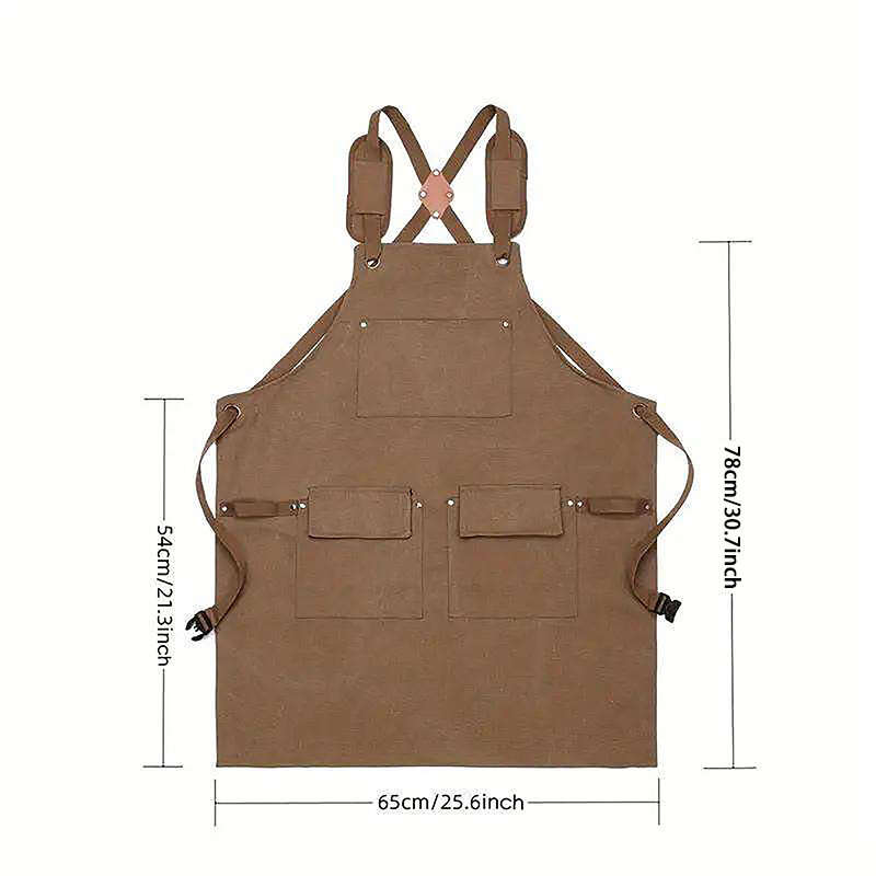 Black - Extra large Style Apron Thick Canvas Suitable for Woodworkers Electricians Gardeners Black/C