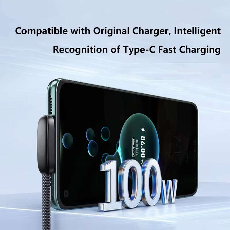 2M - 6A 100W USB-A to Type-C Cable Fast Charging Data Transmission Thickened Copper Core Line 1M/1.5