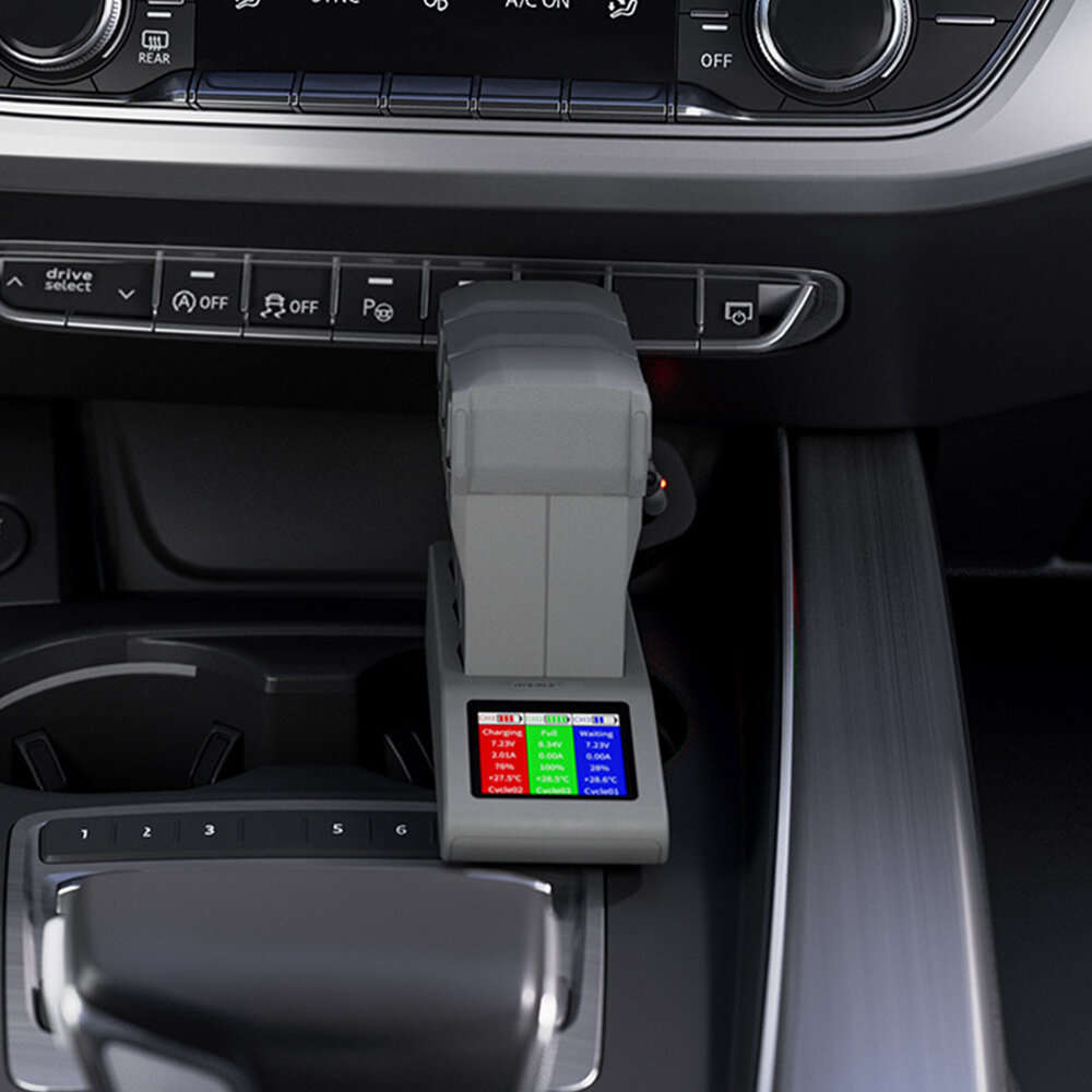 STARTRC 3-in-1 Intelligent Fast Charging Hub Battery Car Charger LED Screen Digital Display Housekee