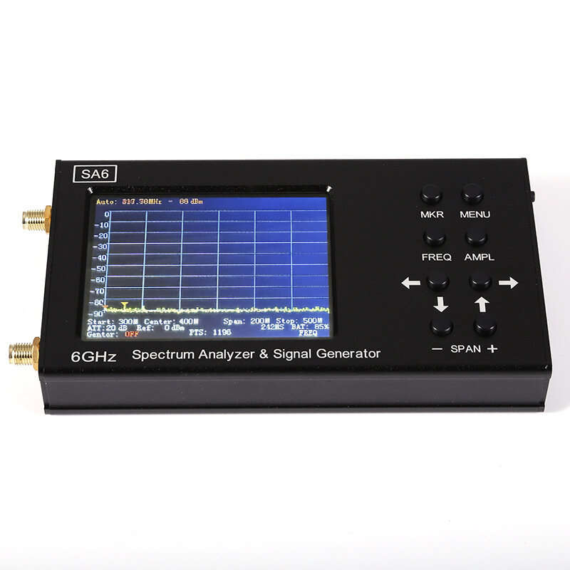 Black - AISANRAY SA6 Handheld Spectrum Analyzer 35-6200 MHz 6GHz 3.2 Inch Touch Screen High Dynamic