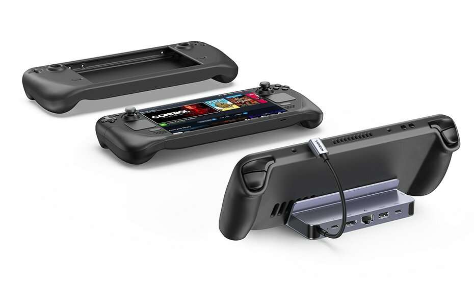 UGREEN 6-in-1 USB-C Docking Station to HDMI 4K60Hz RJ45 PD100W Charger Dock for Steam Deck ROG Ally