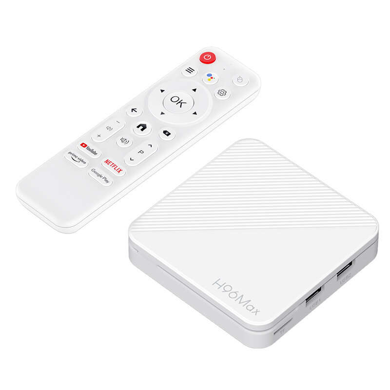 EU Plug - H96Max H313 2+16G 4K UHD Android 14.0 TV Box Quad-core Support WiFi6 bluetooth Voice Remot