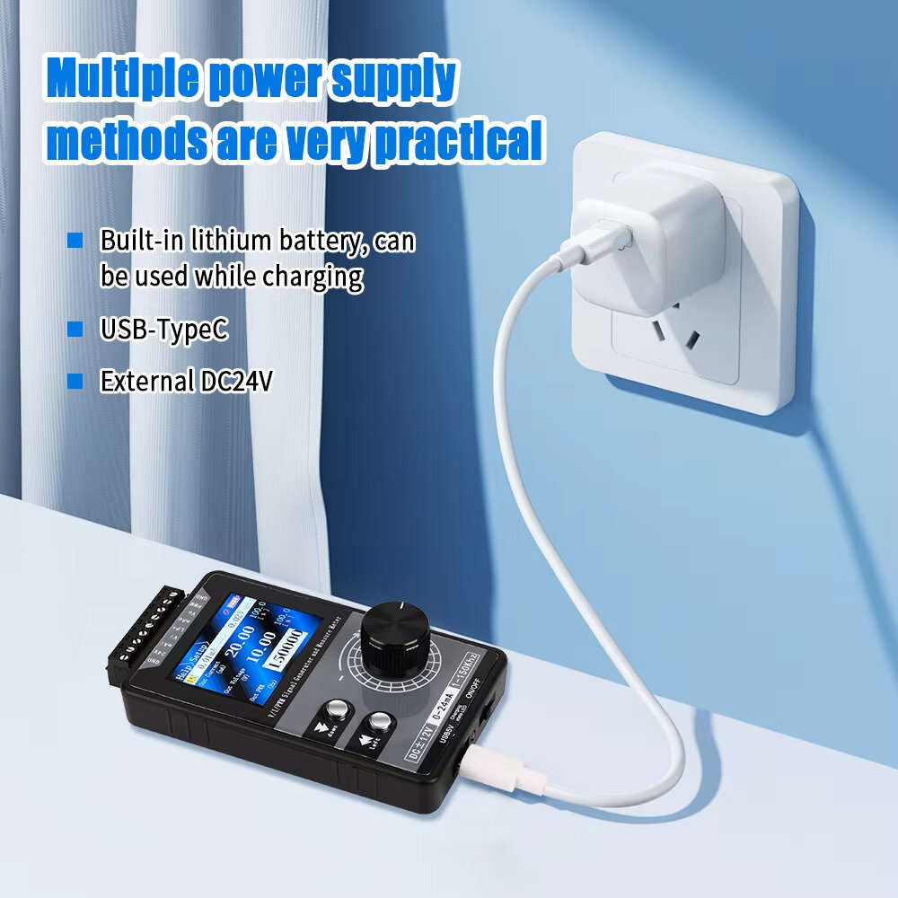 Lithium battery - Multifunctional PWM Signal Generator Handheld Current Source 0-20mA 4-20mA 12V 50V