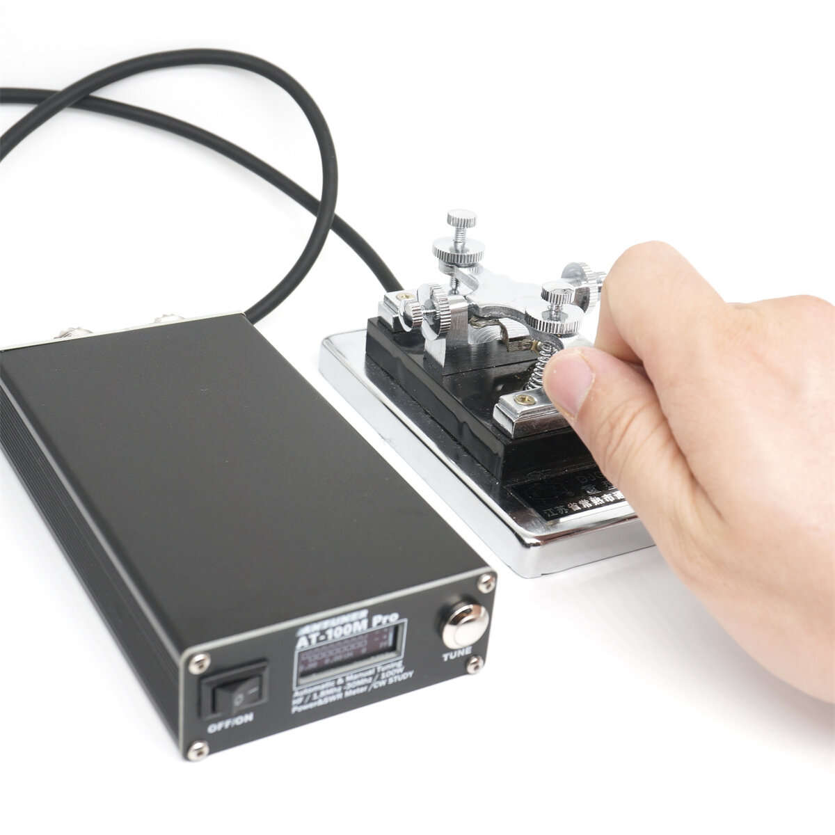 ANTUNER AT100M Pro 1.8mhz-30mhz 100W Antenna Tuner Support Morse Code Exerciser Standing Wave Meter