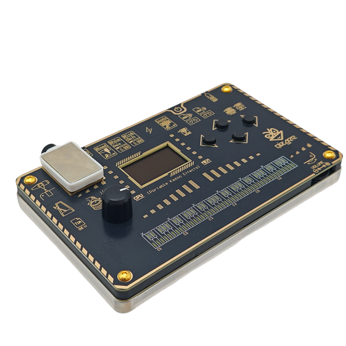 Black - Kazoo Synthesizer Effect Processor 24Bit 48kHz Adjustable Sampling Rate Rechargeable Compati