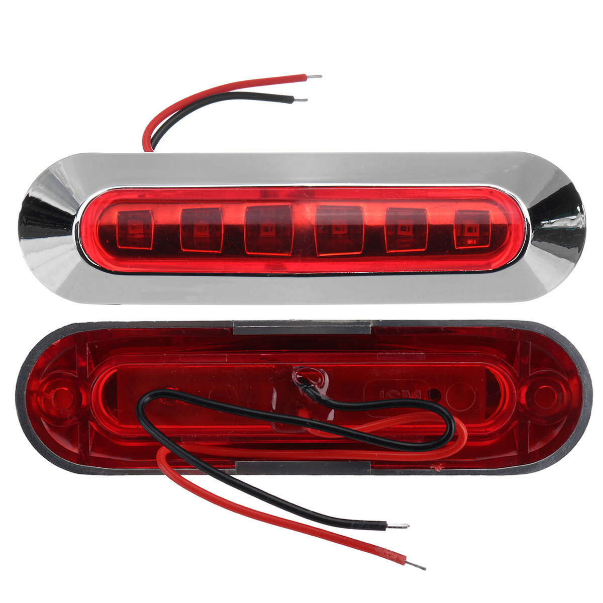 Red - 2PCS 6LED Side Marker Lights Lamp 12V 24V for Truck Trailer Caravan Lorry Van