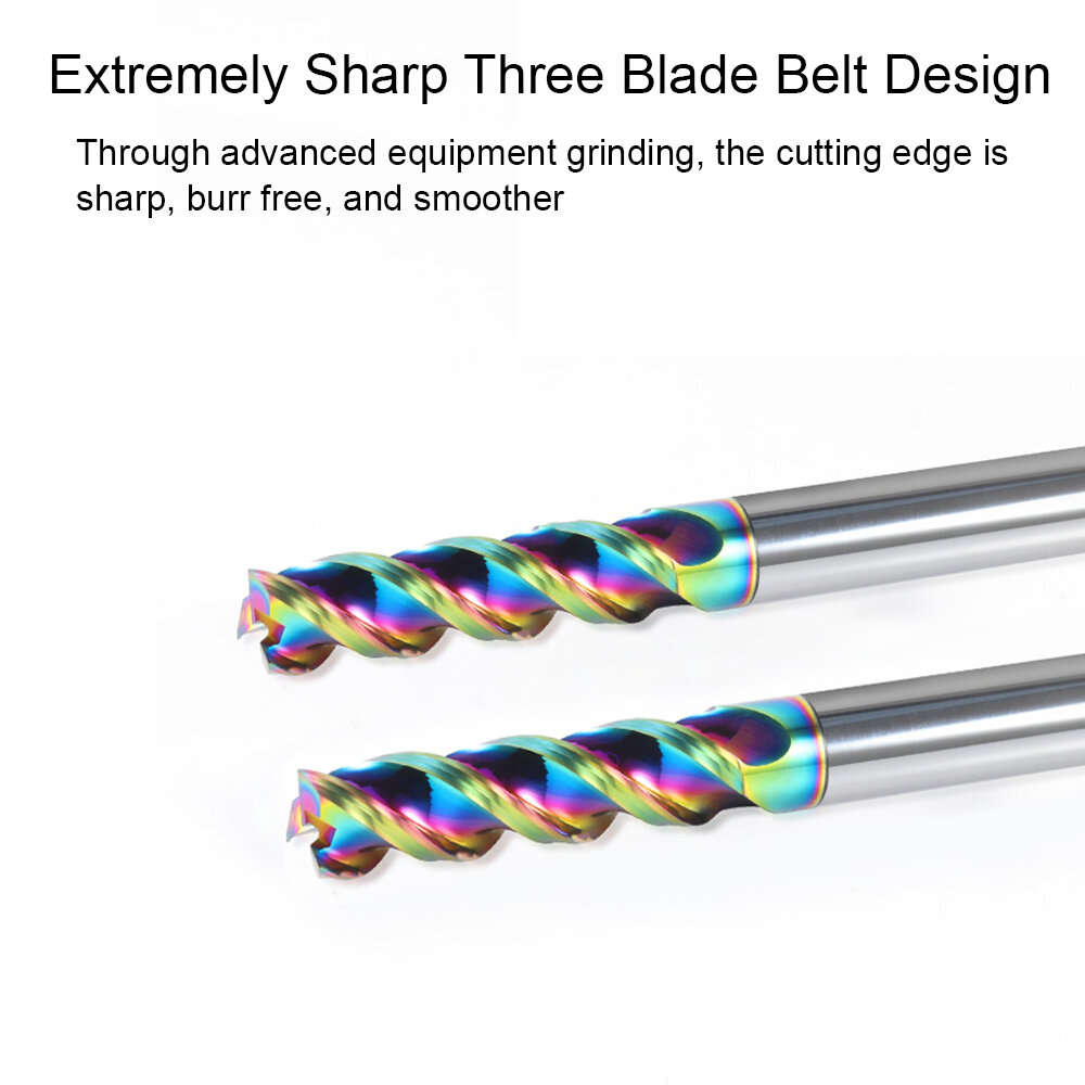 Type-A - 4mm 10mm Shank 3 Flutes Tungsten Carbide CNC Router Bit 4mm/10mm Cutting Diameter 12mm/24mm