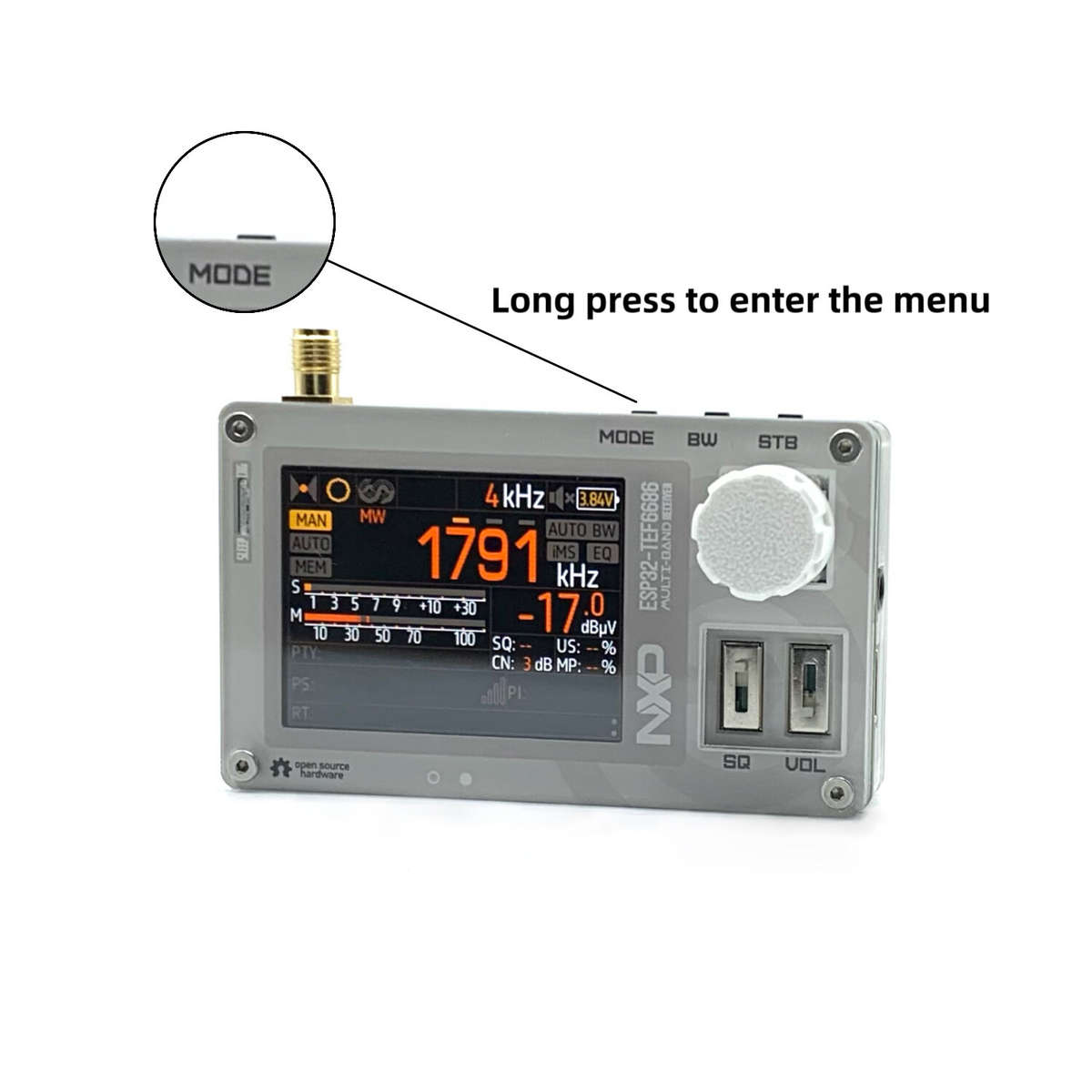 Black Loop Antenna Version - AMNVOLT C3 Mini TEF6686 DSP Radio ESP32 Chip Full Band Radio FM/LW/MW/S