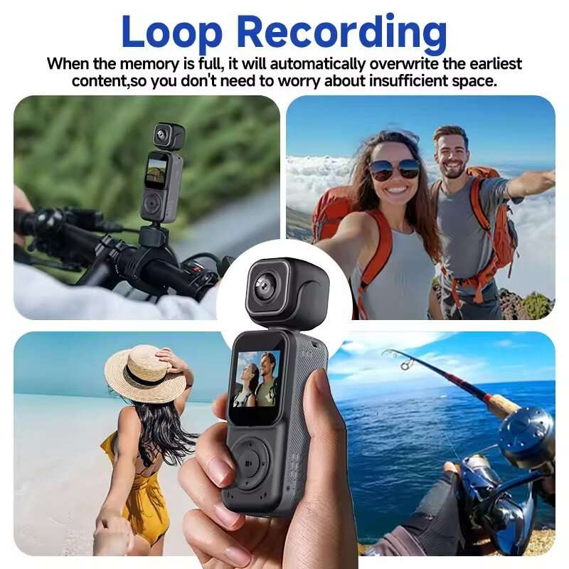 Camera With 32GB Memory Card - Portable Q5 4K WiFi Action Camera 180 Rrotating High-Resolution 130 W