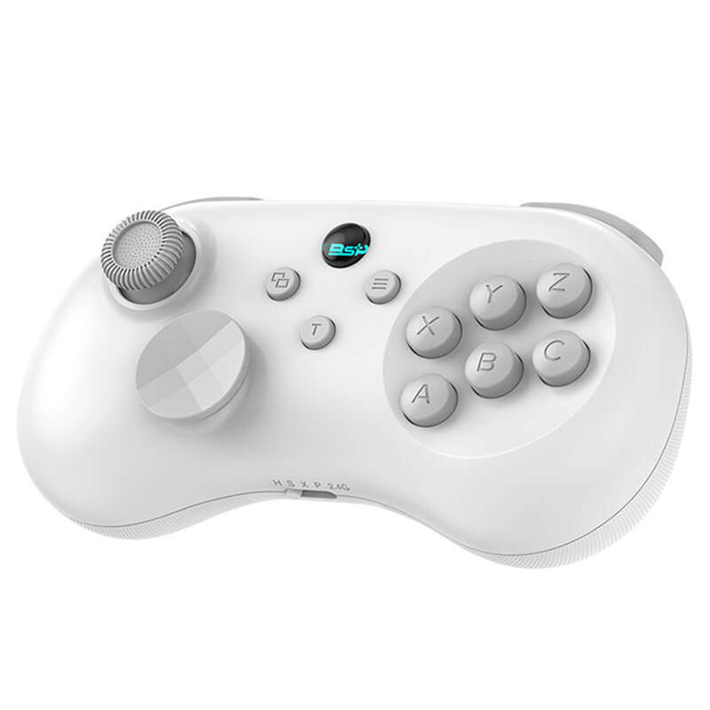 White - Y04 Fighting Game Controller 6 Buttons Layout Hall Effect Joystick Max 6000Hz Polling Rate A
