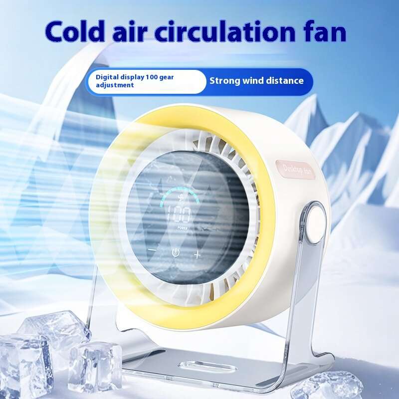 Pink - Portable Turbo Fan with Digital Display 100-Speed Mini Air Circulator for Wall Mount & Deskto
