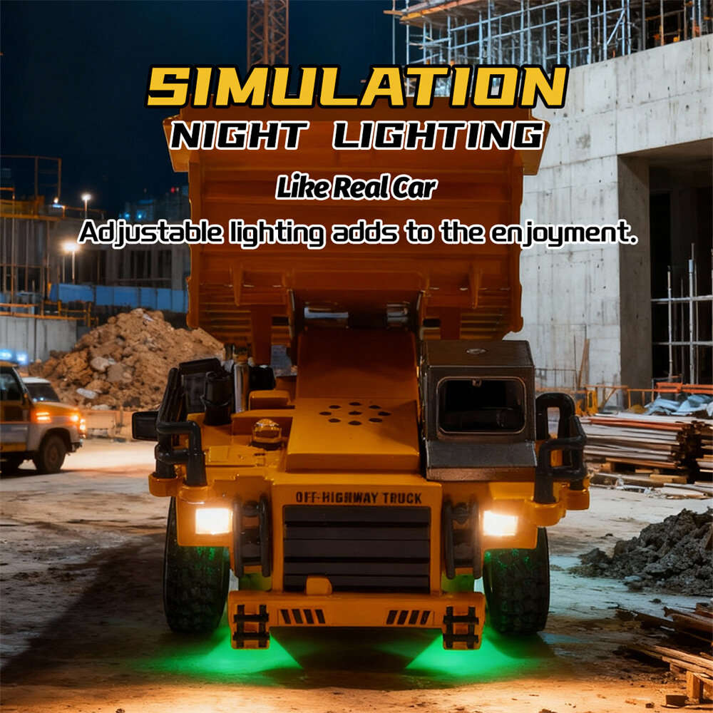 Blue - TRASPED HG4-431 RTR 1/64 2.4G Mini RC Car Alloy Dump Truck Support App Remote Controlled LED