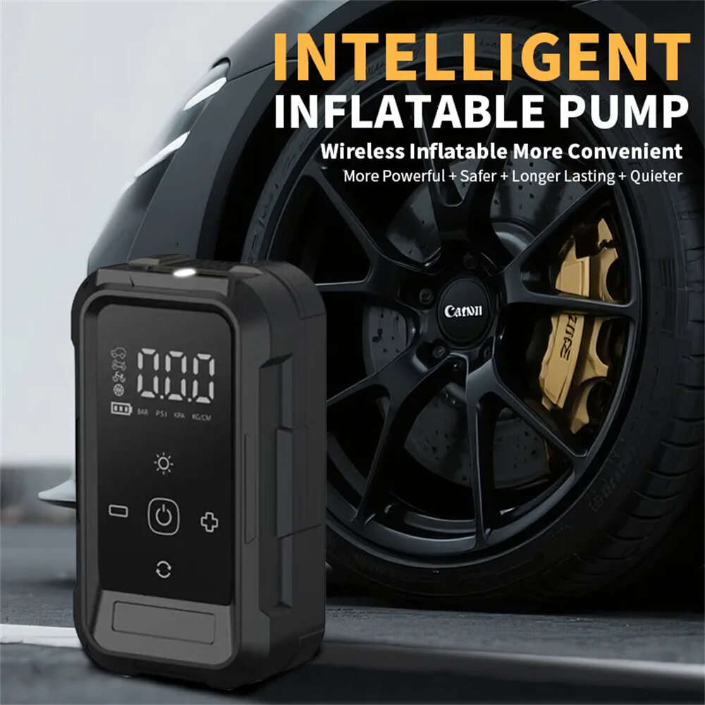 Black - Wireless Car Air Compressor Electric Tire Inflator Pump Digital Display for Motorcycle Bicyc