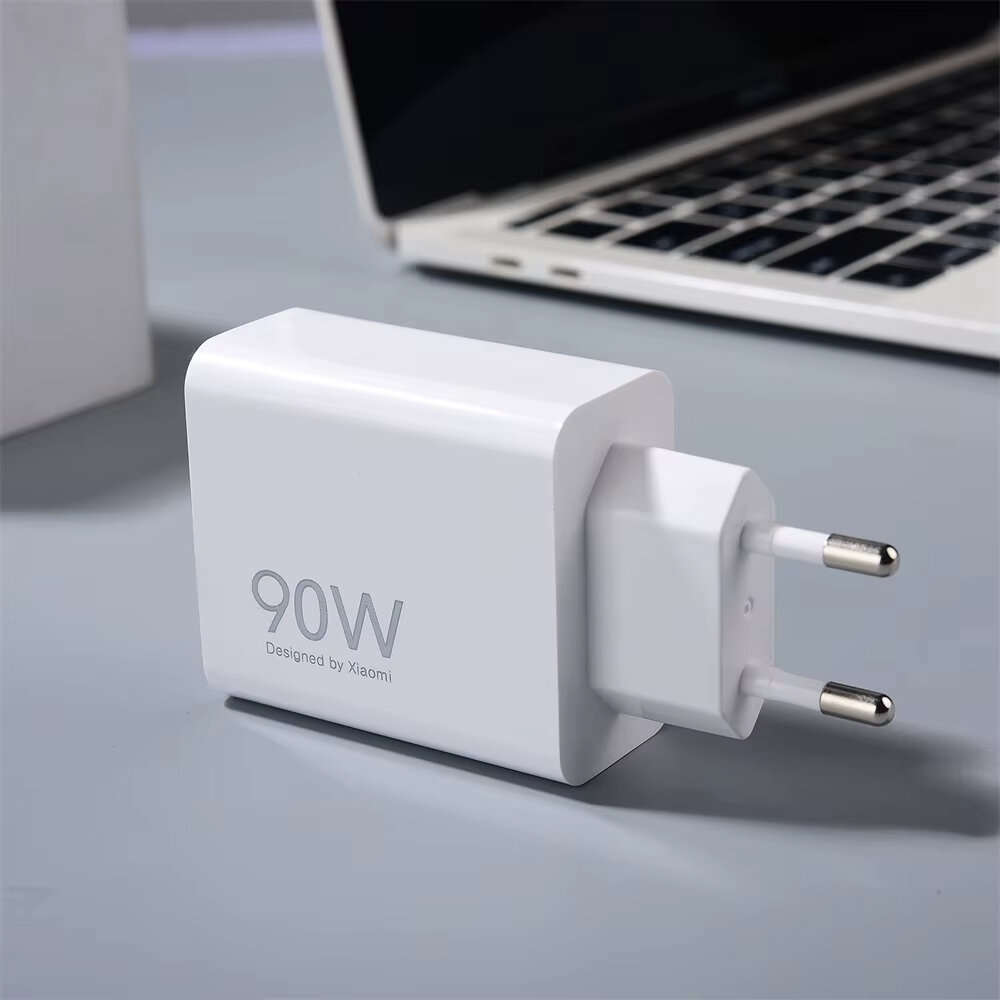 EU Charger+1M Cable - 90W 1-Port USB Charger USB-C Fast Charging Wall Charger Adapter EU Plug for iP