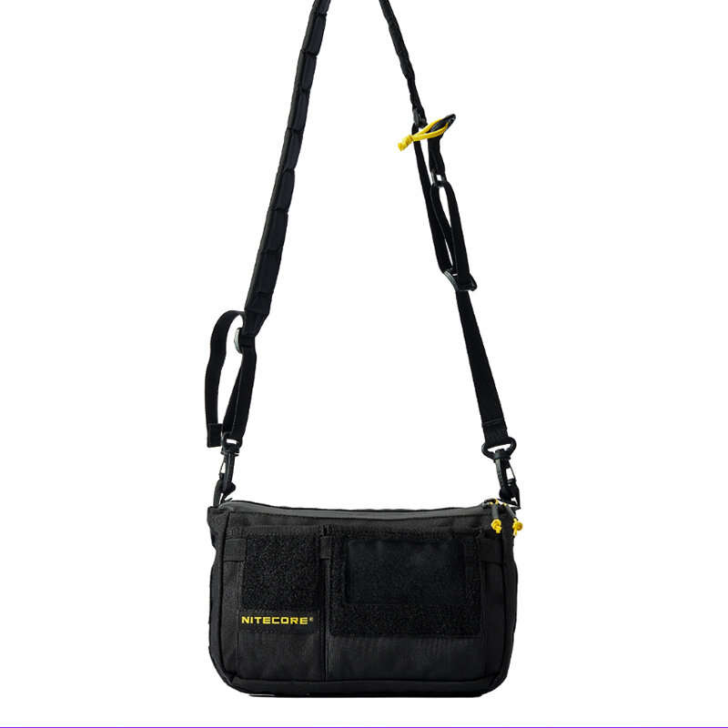 Black - NITECORE SLB08 2L EDC Sling Bag Nylon Shoulder Pack with MOLLE Webbing for Men Outdoor Trave