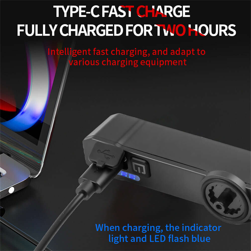 No sensing - BIKIGHT 10-50LM 1PCS RGB LED Bicycle Smart Sensor Brake Taillight Type-C Charging Water