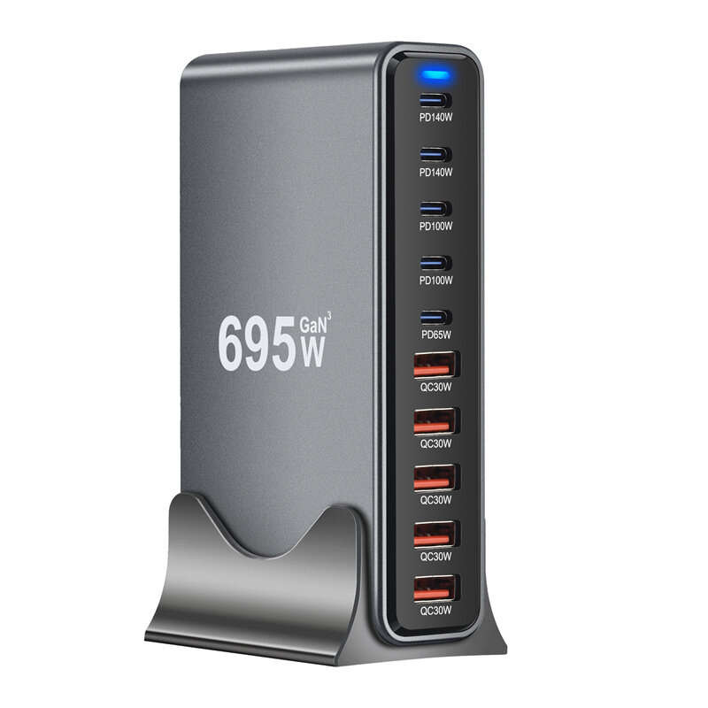 US Plug - [GaN Tech] Bakeey YMX-695W 695W 10-Port USB PD Charger 5USB-A+5USB-C PD QC Fast Charging D