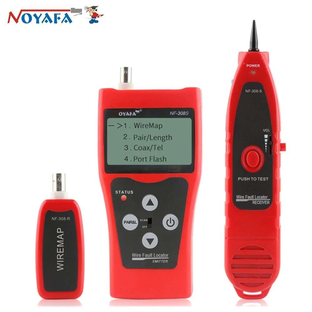 NOYAFA NF-308S Network Cable Tester Measure Length Wiremap Tester LCD Display Cable Tracker RJ45 RJ1