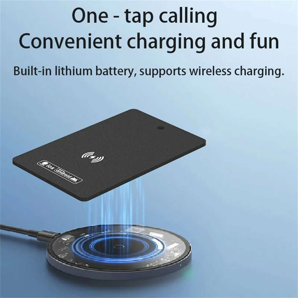 Black - Smart Mini Tracker Anti Lost Device for iOS / Android Item Global Tracking Card Shape Finder