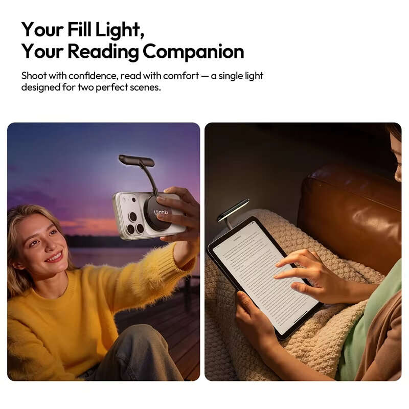 Black - Ulanzi M10 Flexible Phone Light Video Light Magnet for iPhone 17 16 15 14 for Huawei for Xia