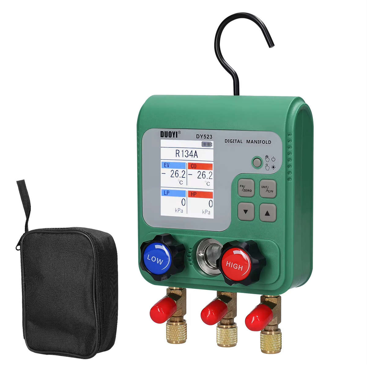 #B - Electronic HVAC Manifold Gauge MT02 Dual Pressure Tester 92 Refrigerants Digital Processing for