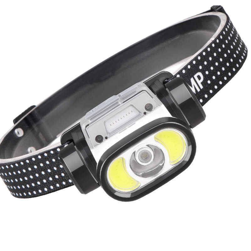 Wave Sensor 2000mAh 400LM 5 Lighting Modes LED Headlamp USB Rechargeable Head Torch COB Outdoor Cycl