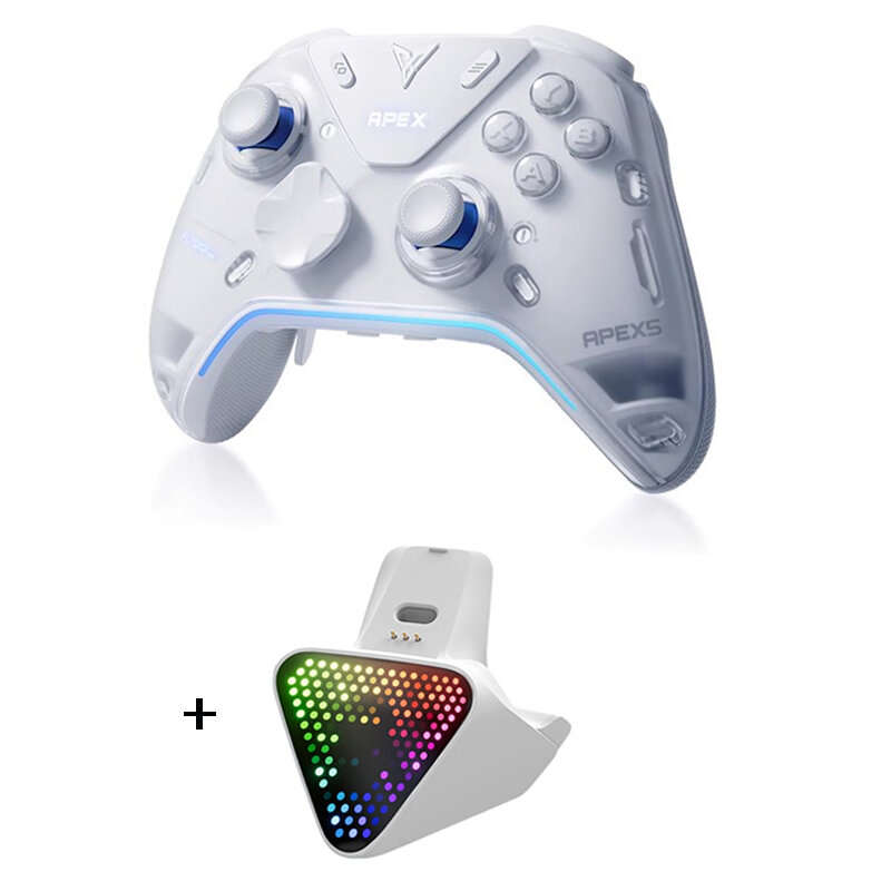 Handle + White Base - Flydigi APEX 5 Elite Controller Force Feedback RGB Lighting Wireless bluetooth