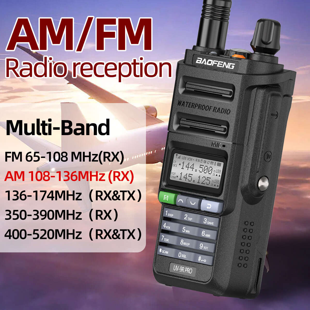 Green - Baofeng UV-9R Pro V2 High Power Long Range Walkie Talkie 128 Channels Tri-Power Multi-band W
