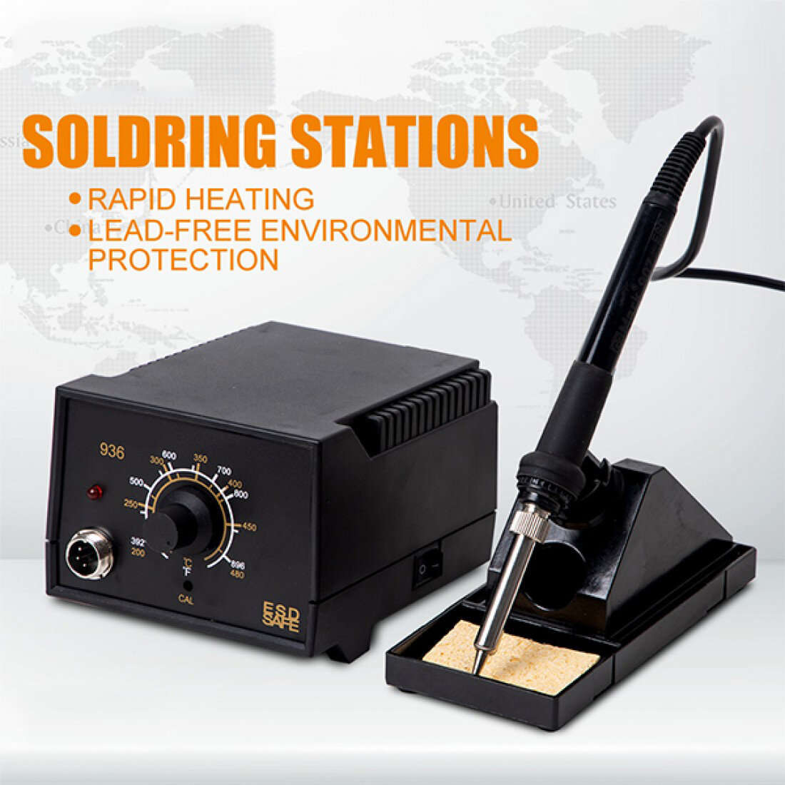 G2-936 Antistatic Constant Temperature Soldering Iron Station 60W with Wide Range 200~480 High Tempe