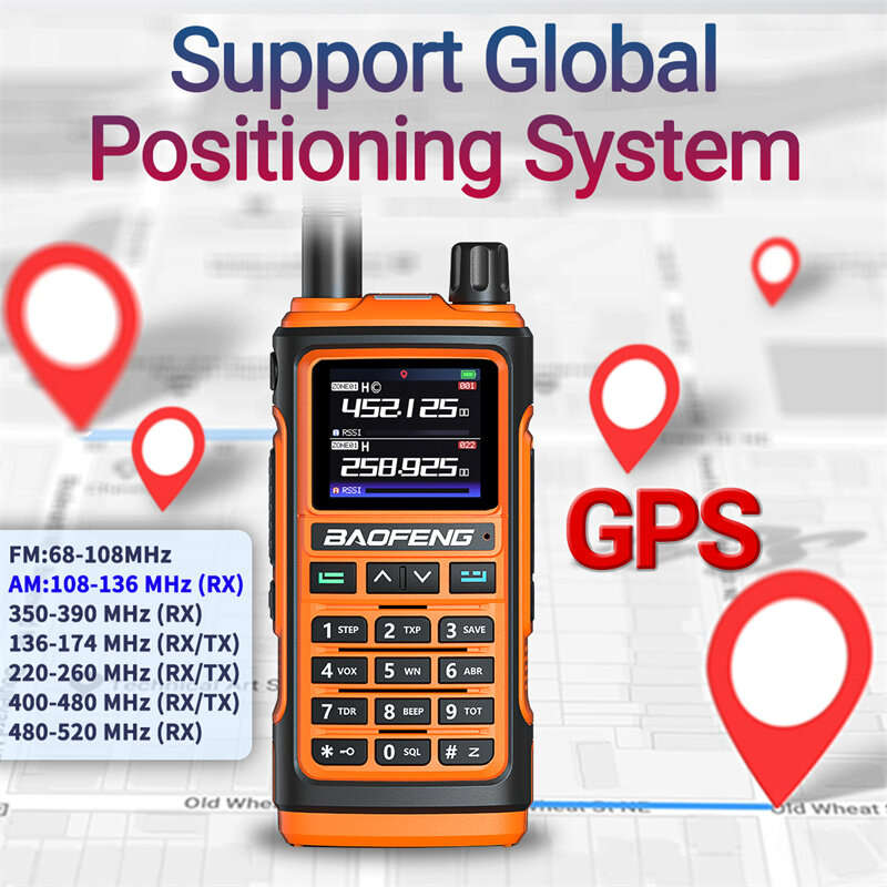 2Pcs Green Baofeng UV-17 Pro GPS Handheld Walkie Talkie Six Bands Wireless Copy Frequency Flashlight