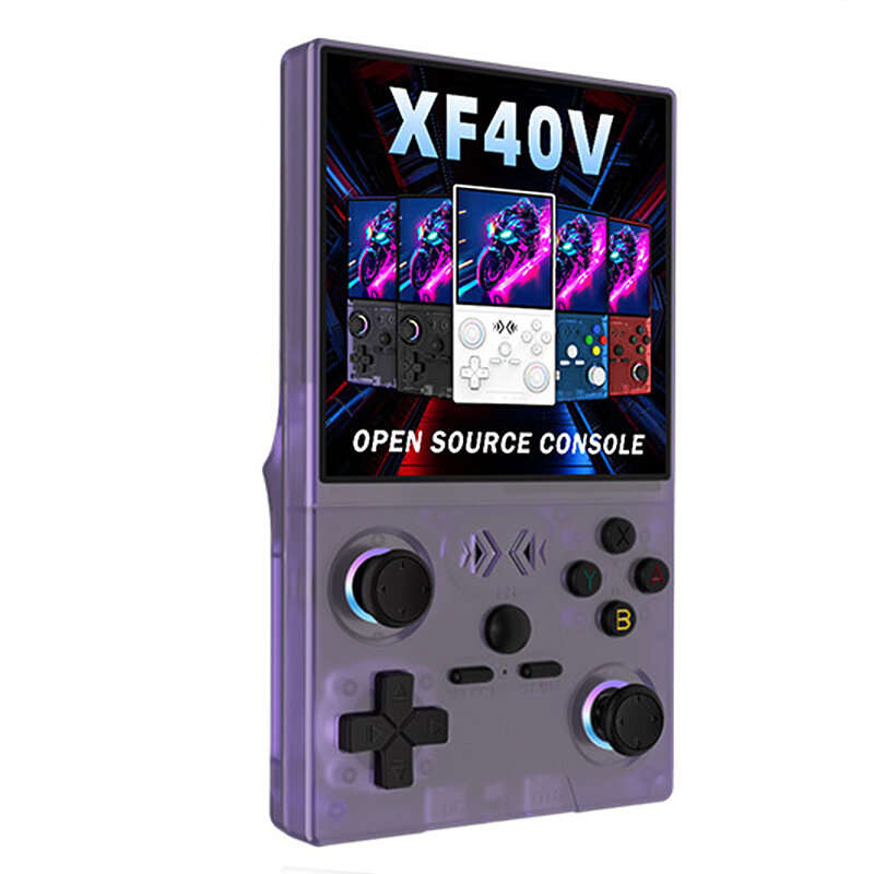 Black - [128G] XF40V Handheld Game Console with 4 Inch IPS HD Screen RK3326 RGB Joysticks Open Sourc