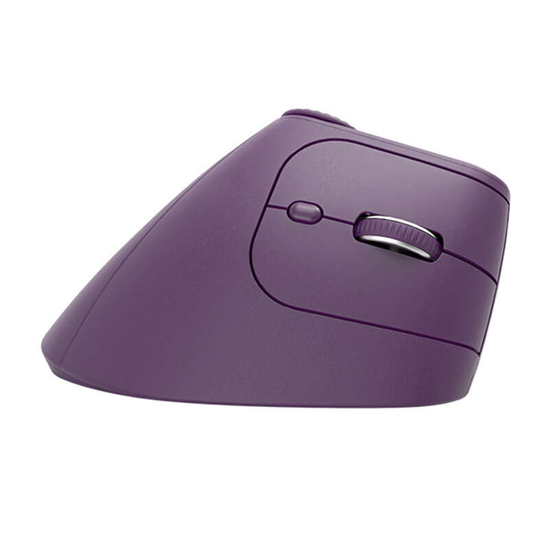 Purple - Vertical Ergonomics Wireless Mouse 2.4G/bluetooth 1000-2400DPI Type-C Rechargeable Silent M
