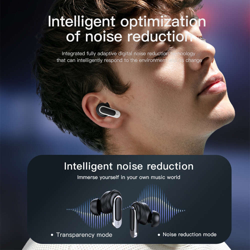 2Pcs - BlitzWolf BW-FYE16 LED Screen TWS Earbuds bluetooth Earphone Colorful Touch Screen Active Noi