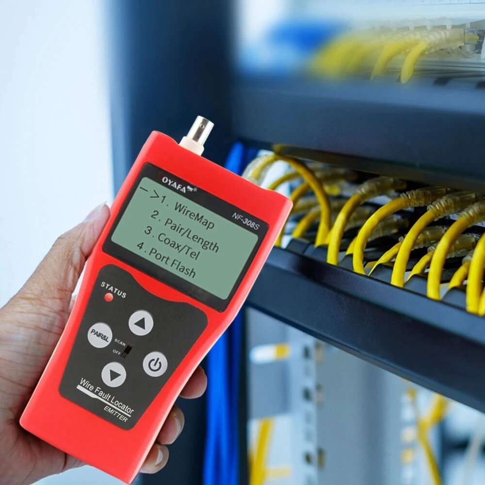 NOYAFA NF-308S Network Cable Tester Measure Length Wiremap Tester LCD Display Cable Tracker RJ45 RJ1