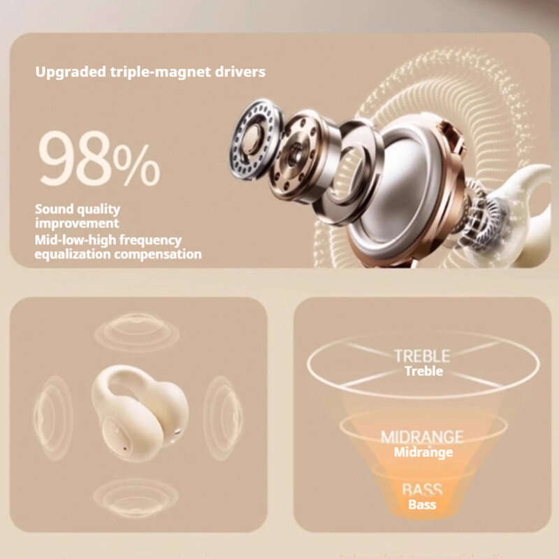 Black - LENOVO EA420 Earbuds Wireless bluetooth 5.4 Earphone 12mm Speaker Unit 720 Panoramic Surroun