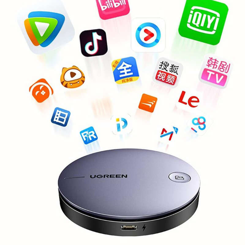 Grey - UGREEN CM617 4K/60Hz Wireless Transmitter HD Extender 2.4G+5G Dual Band USB Video Dongle Moni