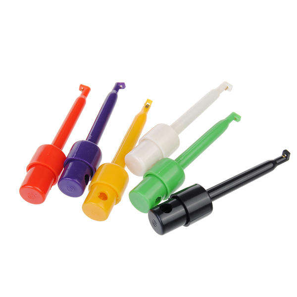 DANIU 6Pcs Multimeter Lead Wire Kit SMD IC Hook Test Clip Probes Cable