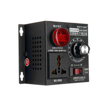 AC 220V 4000W Variable Voltage Regulator Step Down Voltage Converter Transformer Motor Speed Fan Con